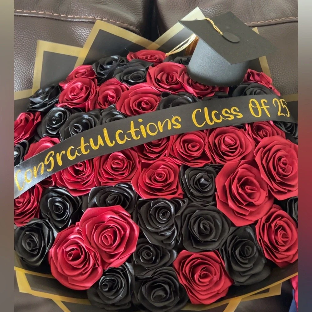 ANY COLOR customizable Ribbon Roses - Picture 3 of 5